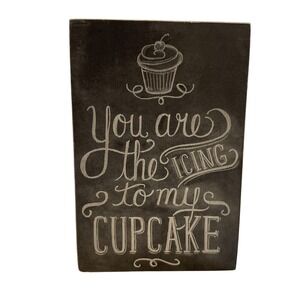 Cupcake Icing Chalkboard Block‎ Sign Home Decor Kitchen Decor Gift